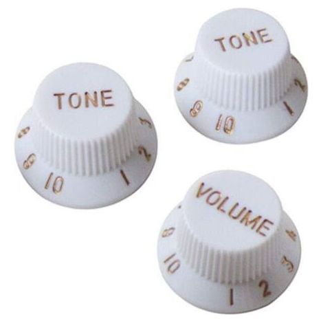 Boutons de commande de guitare 1 volume 2 tons compatibles avec les pièces de guitare électrique de style Fdstrat Stratocaster (blanc) (1/5)