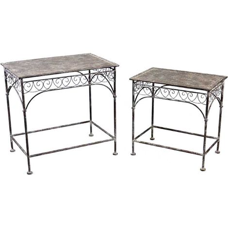 Ensemble de 2 tables d'appoint fer 60X40X58cm