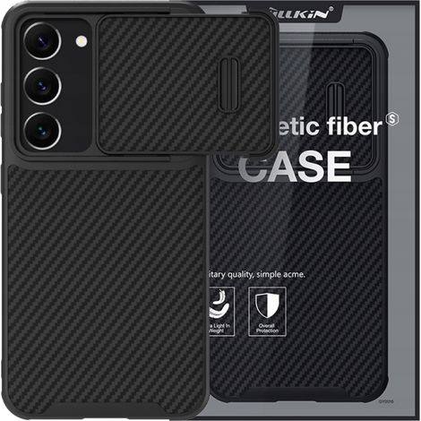 Custodia Nillkin in fibra sintetica per Samsung Galaxy S23+, cover per fotocamera nera (1/5)