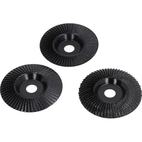 3 pièces set de disques à sculpter le bois acier au carbone rabot pente arc meule pour meuleuse d'angle 125mm noir (1/5)