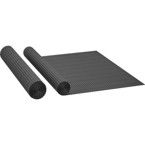 Outsunny 2Pcs Plastic Privacy Screening Fence, 1x3 m Windbreak Fence Grey