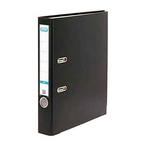 El Elba Archivador Palanca Rado Top es un archivador resistente y duradero de color negro, diseñado para documentos de tamaño A4. Tiene una capacidad
