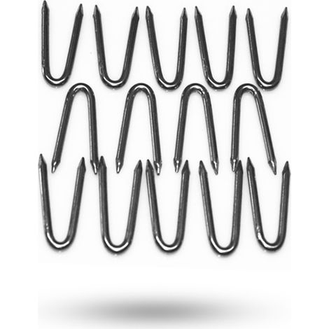 50 clous en forme de U - 2,5 cm - Acier galvanisé - pour clôtures de jardin, grillage à poules (1/5)