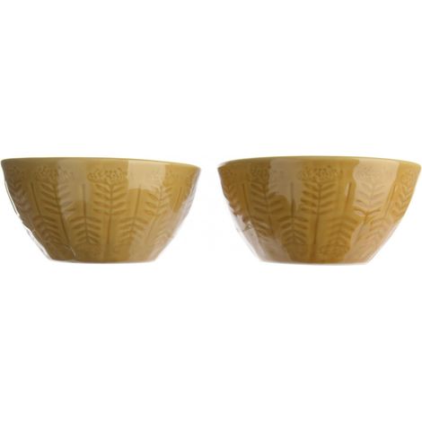 Steingutschale 2er Set praktische Mehrzweckschüssel Ø ca. 13 cm braun (1/5)