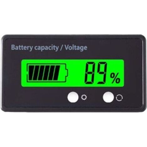 Batteriekapazitäts- und Spannungsmesser mit Alarmfunktion DC 12V 24V 36V 48V 72V Überwachung von Blei-Säure- und Lithium-Ionen-Batterien (Grün) (1/5)