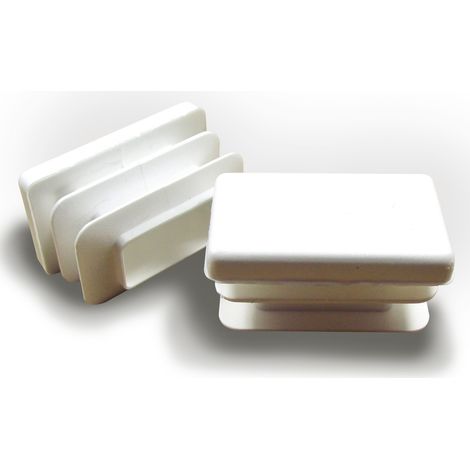 Ajile - Embout rectangulaire à ailettes 60 x 25 mm Plastique BLANC