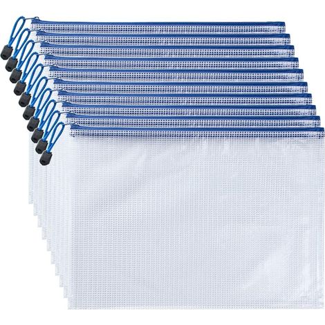 Sac À Glissière PVC - Format A4 34 x 24 cm - Transparent - Résistant À L’Humidité - Avec Anneau De Suspension - Lot De 10 (1/5)