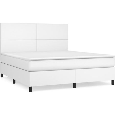 Maison Exclusive - Giroletto a Molle con Materasso Bianco 180x200 cm in Similpelle (1/5)