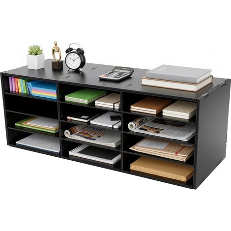 Armoire à documents à 12 compartiments à 4 étages - Organiseur de plan de travail - Boîte aux lettres pour étudiant - Pour salle de classe, bureau, maison, école (1/5)