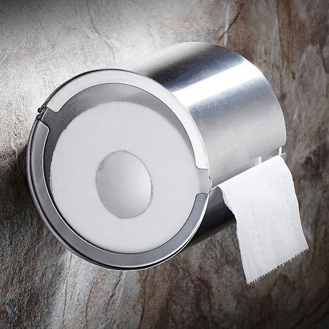 Porte-Papier Toilette Murale Support pour Rouleau de Papier Toilette en Acier INOX (argenté) (1/5)