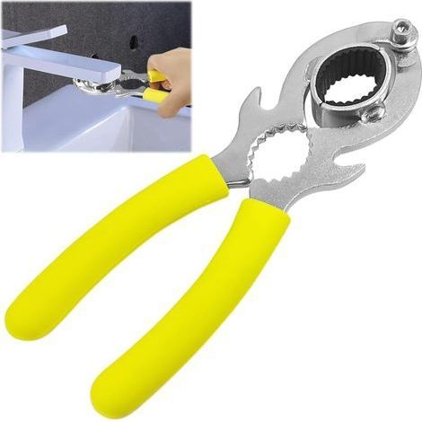 Cle Dynamometrique, Clé de Robinet, Universelle Clé de Serrage Outillage, Jaune Multifonctionnel Cle Plate a Cliquet (1/5)