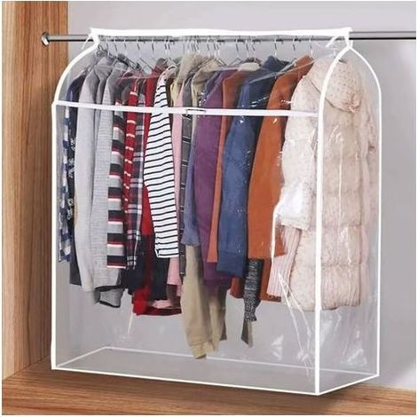 Housse Vetement Penderie Anti Mite Translucide 110cm, Housses de Vêtements avec Zip, pour Résistant à l'Humidité de La Poussière, Penderie Non Inclus (1/3)