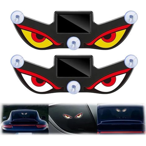 Solar Powered Devils Eyes LED Car Light 2PCS Neon Light,Wireless (1/5)
