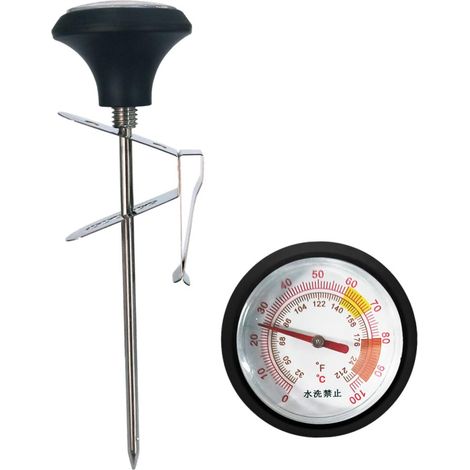 Thermomètre à Viande avec Clip et Couvercle Silicone de (1/5)