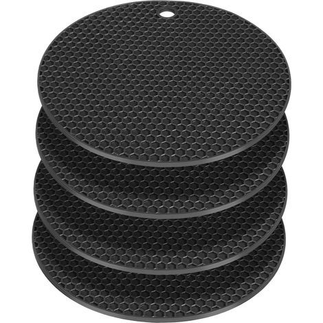 4-Piece Round Silicone Placemats for Heat Protection, Non-Slip and Easy to Clean for Dining Room (1/5)