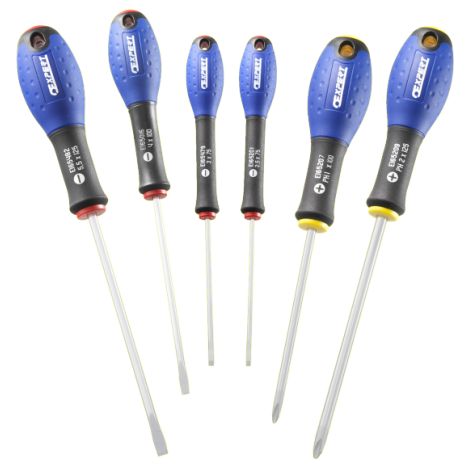 Kit de tournevis cruciforme 6 pièces – Longueur 2,5 à 5,5 mm – Empreinte ACUMENT CID 602 – Pour vis à fente et Phillips – Britool - E160902