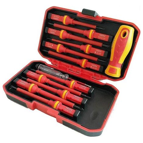 Juego de 13 destornilladores electrónicos aislados de 1000 V, herramienta manual para electricistas. (1/4)