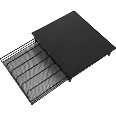 Tiroir de rangement pour dosettes de café, support d'organisation de capsules en fer de 36 capacités pour la maison, le café et le bureau, noir