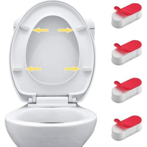 Lot de 4 amortisseurs de siège de toilette, butées universelles pour couvercle de toilette (1/5)