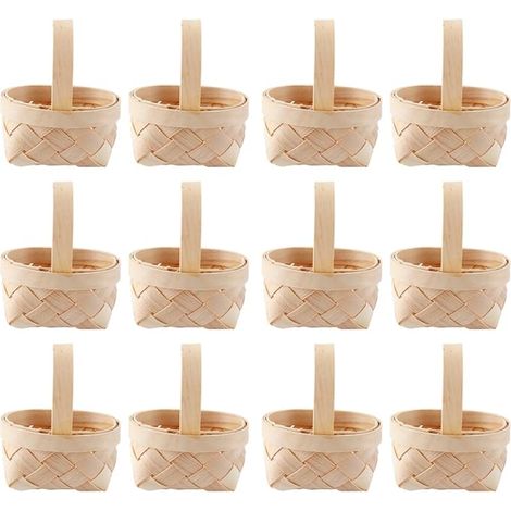 Mini Woven Bamboo Flower Baskets Small Wicker Baskets for Wedding Home DIY Decoration (1/5)