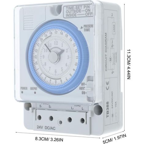 Timer meccanico a 12 V CC per cucina – interruttore temporizzato con regolazione manuale, compatibile con sistemi a bassa tensione (TB35N, TB388, TB35, TB35-N, TB889, VT35B)