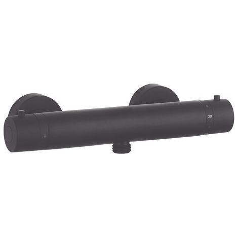ONDEE ZEN - Robinet mitigeur thermostatique de douche SILKY - L27,5xl40,5cm - noir mat (1/3)