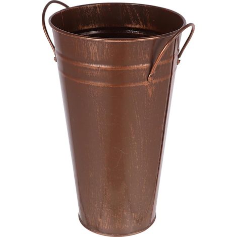 Vintage Blumentopf aus Eisenblech Dekorativer Eiserner