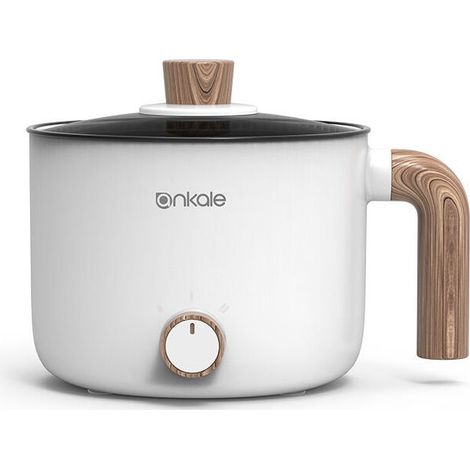 VURAHOME – Kleiner Reiskocher aus Edelstahl, 1,5 l, multifunktional, für Studio, Hotel, Camping und Büro, tragbar, weiß (1/5)