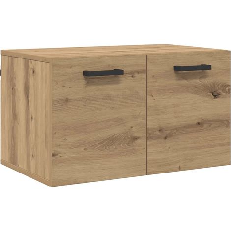 Armario de pared moderno de 60 x 36,5 x 35 cm con puerta abatible estilo minimalista acabado en roble macizo hecho a mano 020052495 (1/5)