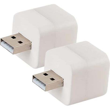 Veilleuse USB LED Mini Carrée, Lot de 2, Lumière Apaisante (1/5)