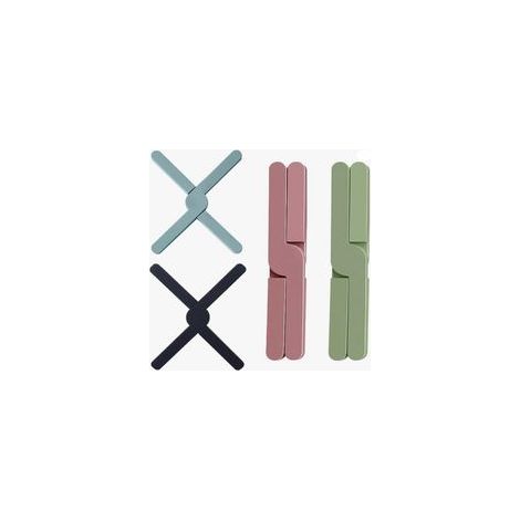 2 lot de dessous de plat en silicone vert pour plats chauds, dessous de plat pliable résistant à la chaleur, tapis épais pour cuisine, table à manger, casseroles chaudes, poêles, plantes (1/5)
