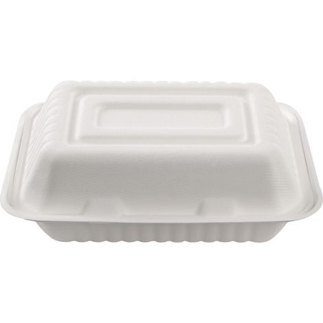Boîte repas blanche en canne à sucre 1200 ml - 300 unités - Betik