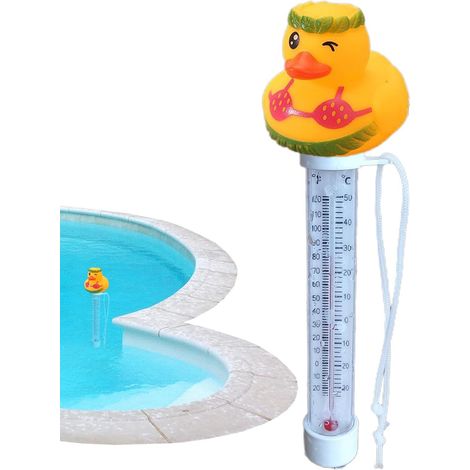 Thermomètre de piscine - Jauge de température de l'eau de piscine facile à lire Dispositif de de la température de l'eau flottante 7,87 pouces de calibre trempé pour baignoire