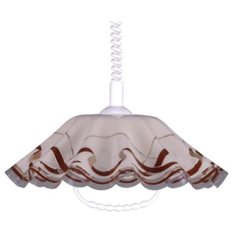 Suspension chapeau beige/bordeaux Ø40 Kaja K-3276 E27