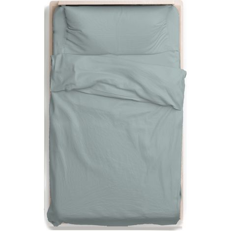 KLULK Parure Copripiumino Percalle Un Posto E Mezzo Grigio, Sacco 205 X 205 + 80 Cm, 1 Federa 52 X 82 cm, Made In Italy (1/5)