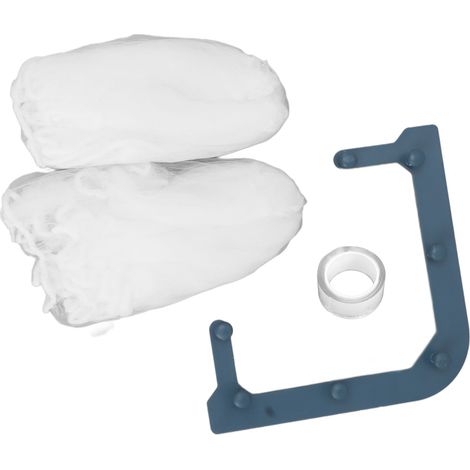 Lot de 2 supports triangulaires pour filtre d'angle stable, avec 100 sacs filtrants pour déchets de cuisine (bleu). (1/5)