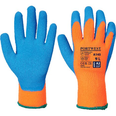 Kalte Grip-Handschuhe Orange/Blau XL - Größe 10 (1/2)