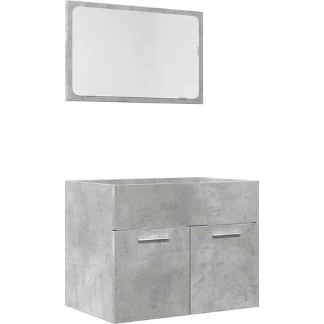 Maison Exclusive - 2-tlg. Badmöbel-Set Betongrau Holzwerkstoff