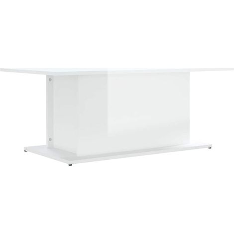 Maison Exclusive - Tavolino da Salotto Bianco Lucido 102x55,5x40 cm in Truciolato (1/5)
