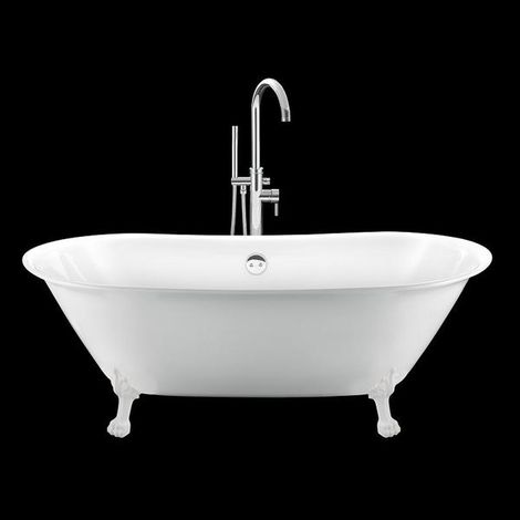 Baignoire ancienne sur pieds SURRY HILLS Blanche 165 cm Pieds de Lion Blancs (1/5)