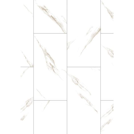 Mexen River White  pannelli vinilici 610 x 305 mm LVT Dryback 2,5 mm, supporto in PVC, 4 V-Fuga, Bianco Jazz (1/2)