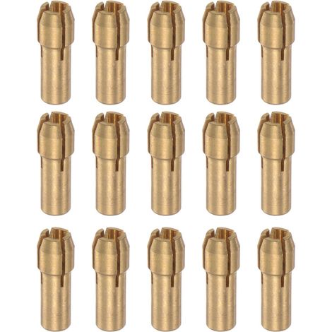 15pcs Laiton Pince 3,2 mm Laiton Perceuse Mandrins Mini Électrique Broyeur Rapide Changement Perceuse Mandrin Mèche Ensembles pour Rotatif Outils, 4,8 mm Tige Diamètre (1/5)