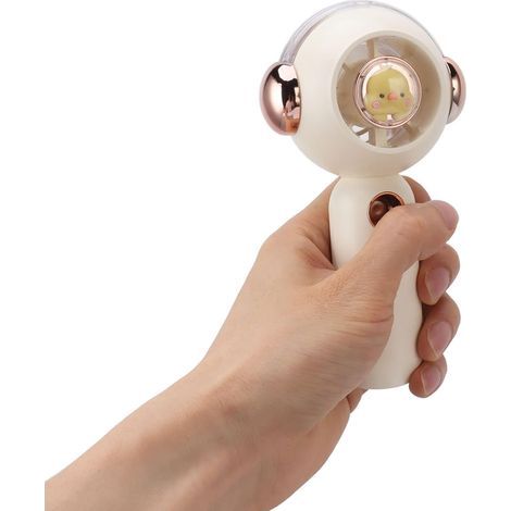 Tragbarer Sprühventilator (weiß) mit Zerstäubungsfunktion, USB-aufladbar, 500-mAh-Akku, kleiner tragbarer Sprühventilator (1/5)