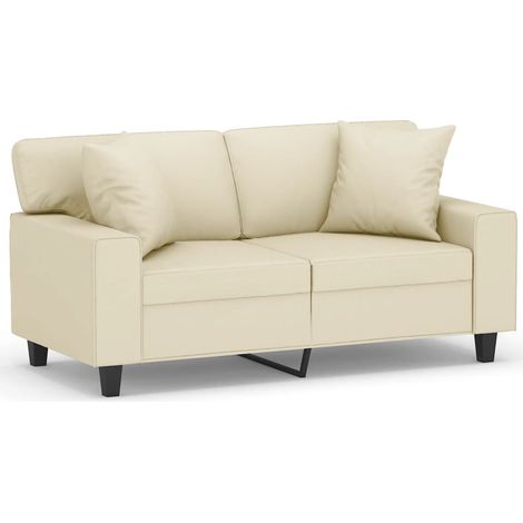 Maison Exclusive - Divano a 2 Posti con Cuscini Crema 120 cm in Similpelle