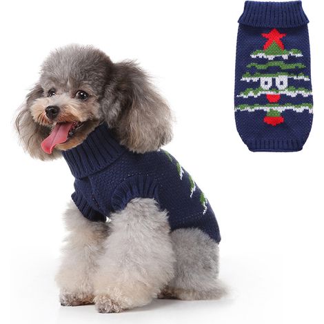 1 pull de Noël pour chien, en laine, taille M à XXL, vêtement d'hiver tricoté, manteau chaud classique, adapté aussi aux chats (1/5)