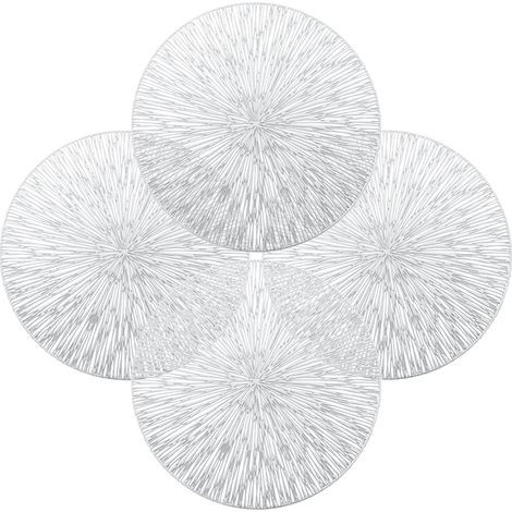 Lot de 4 Sets de table, PVC ajouré, diamètre 38 cm, isolation thermique, décoration Thanksgiving et fêtes (1/5)