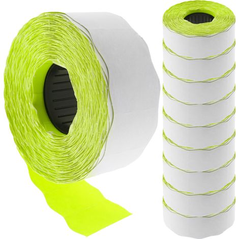 PrimeMatik - Rouleaux bobine 800 autocollants jaune 22x12 mm 10 unités (1/5)
