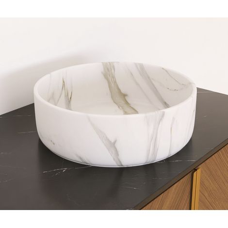 Meuble de Salle de Bain Meuble de salle bain en armoire et sous-meuble lavabo sans robinet blanc mat taille 36cm avec couleur pour style (1/5)