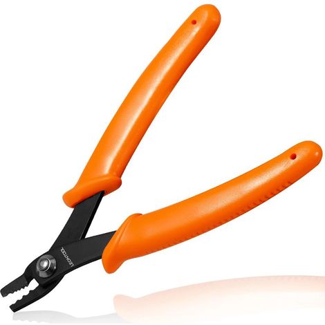 Mini pince à sertir pour perles de 12,7 cm avec mâchoire courbée et 3 encoches pour la fabrication de bijoux (1/5)