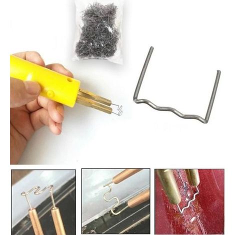 GRAFFETTE PIATTE PUNTI METALLICI PISTOLA SALDATORE PLASTICA KIT 500PZ 0.6MM (1/5)